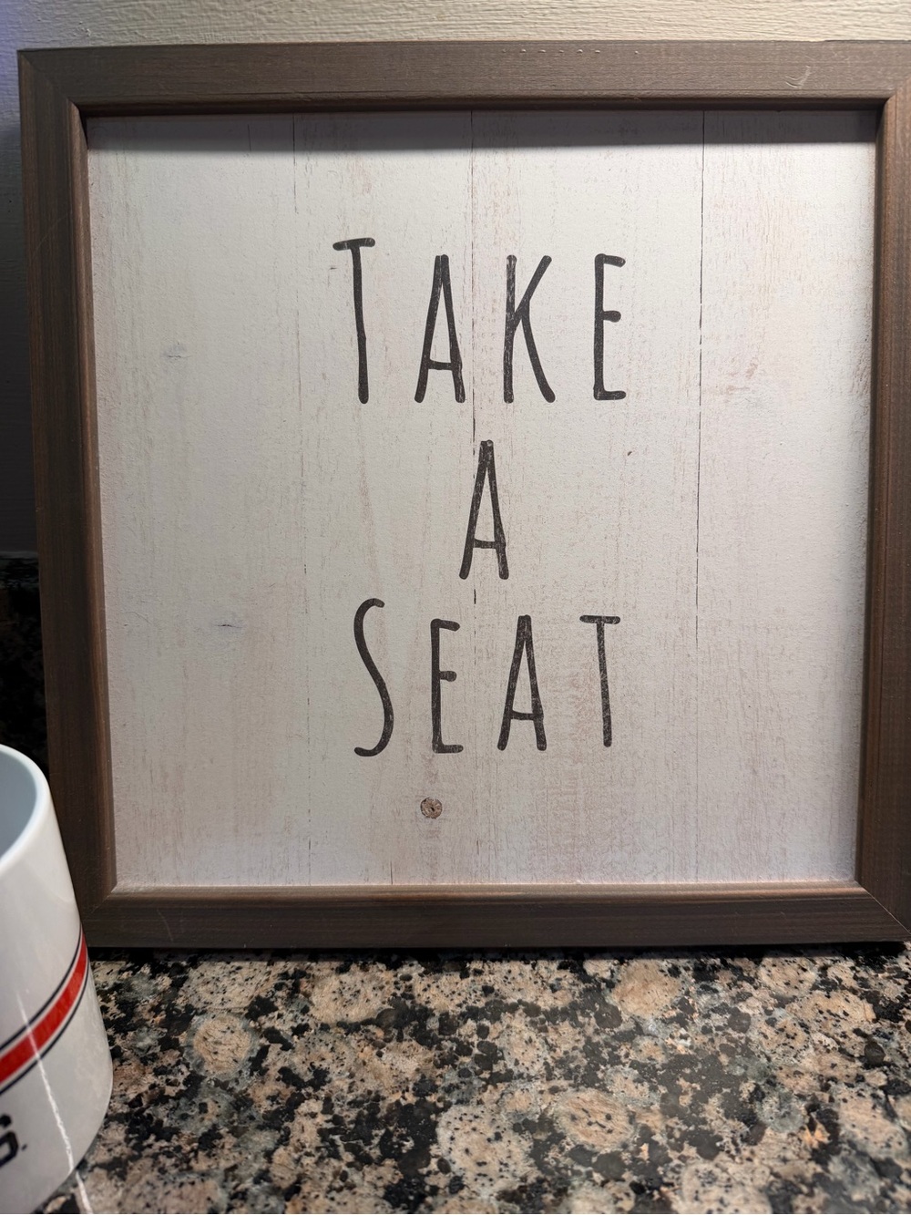 Rustic Brown "Take A Seat" Wall Sign - Home Wall Decor